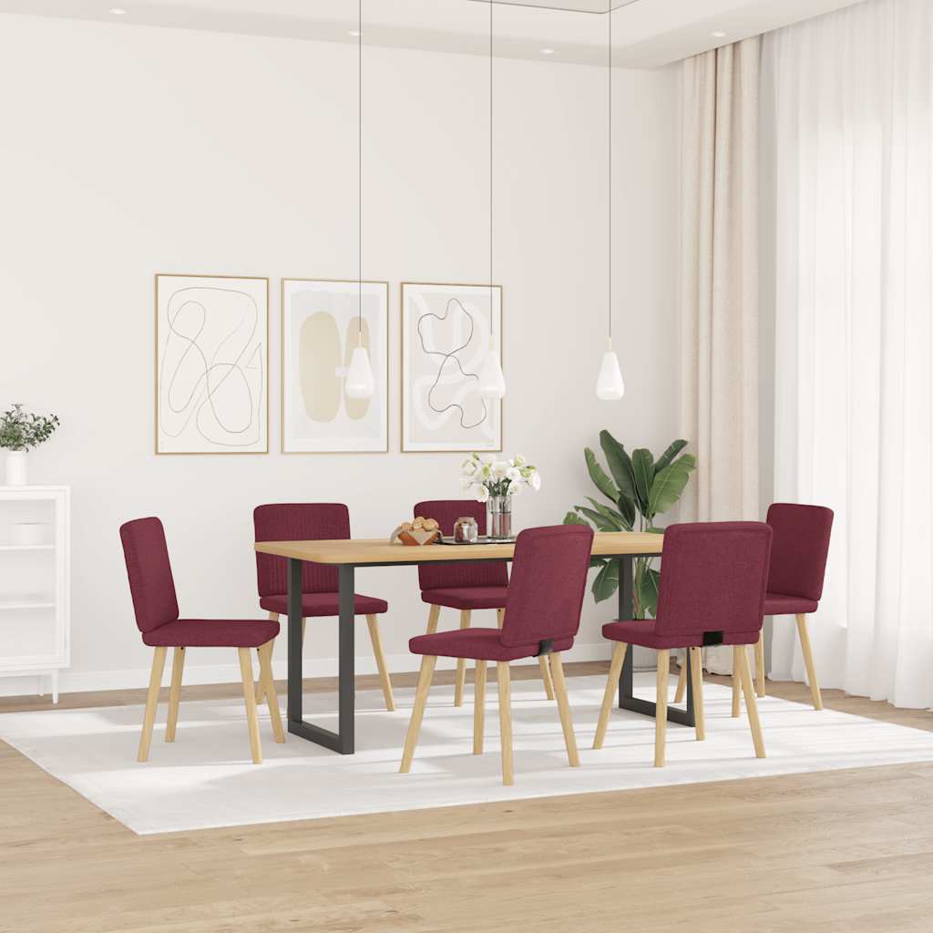 vidaXL Scaune de bucătărie pivotante, 6 buc., roșu vin, textil vidaXL Scaune de bucătărie pivotante, 6 buc., roșu vin, textil