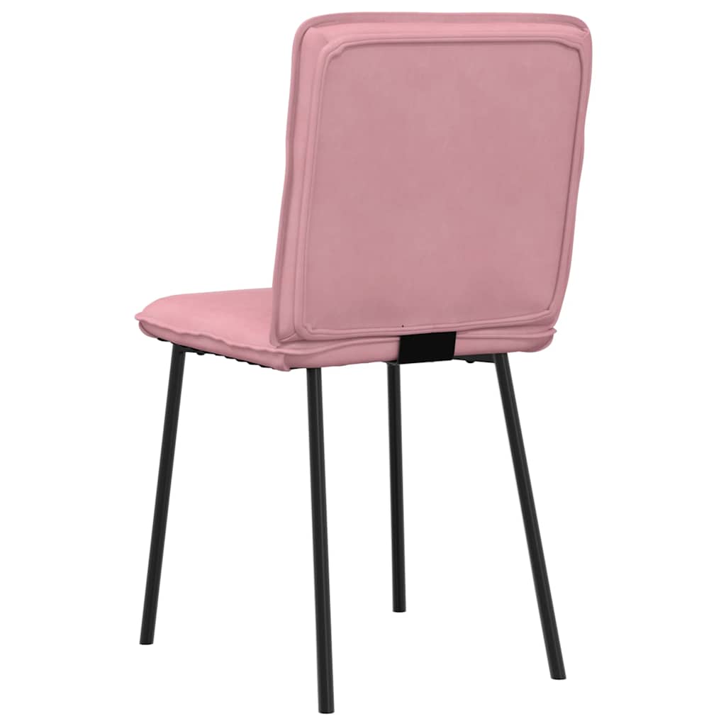 vidaXL Scaune de sufragerie, 6 buc, roz, catifea