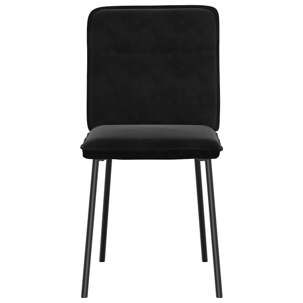 vidaXL Scaune de sufragerie, 6 buc, negru, catifea