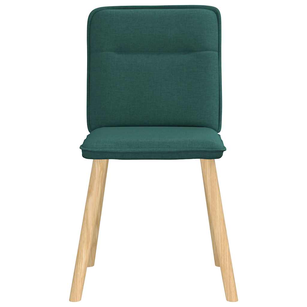 vidaXL Scaune de bucătărie, 6 buc., verde închis, material textil