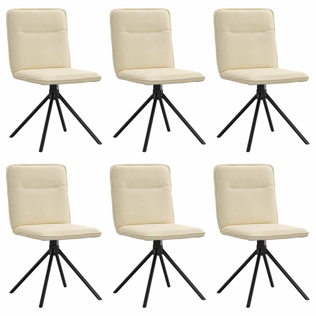 vidaXL Scaune de sufragerie, 6 buc., crem, țesătură vidaXL Scaune de sufragerie, 6 buc., crem, țesătură