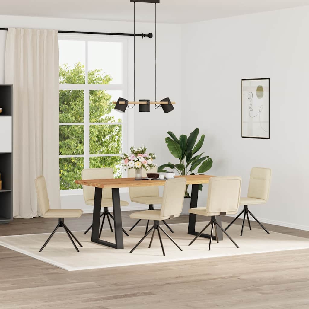 vidaXL Scaune de sufragerie, 6 buc., crem, țesătură vidaXL Scaune de sufragerie, 6 buc., crem, țesătură