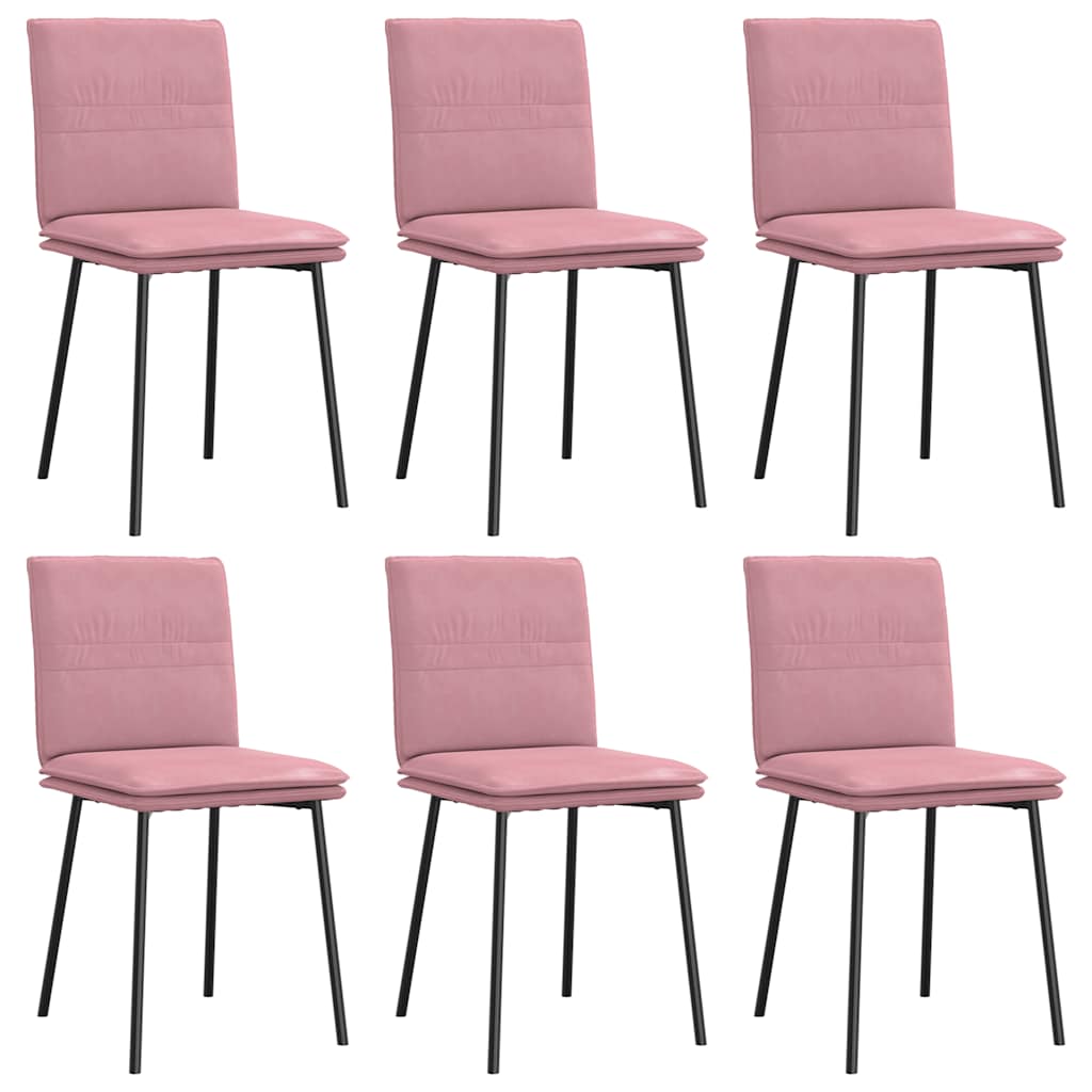 vidaXL Scaune de sufragerie, 6 buc, roz, catifea vidaXL Scaune de sufragerie, 6 buc, roz, catifea