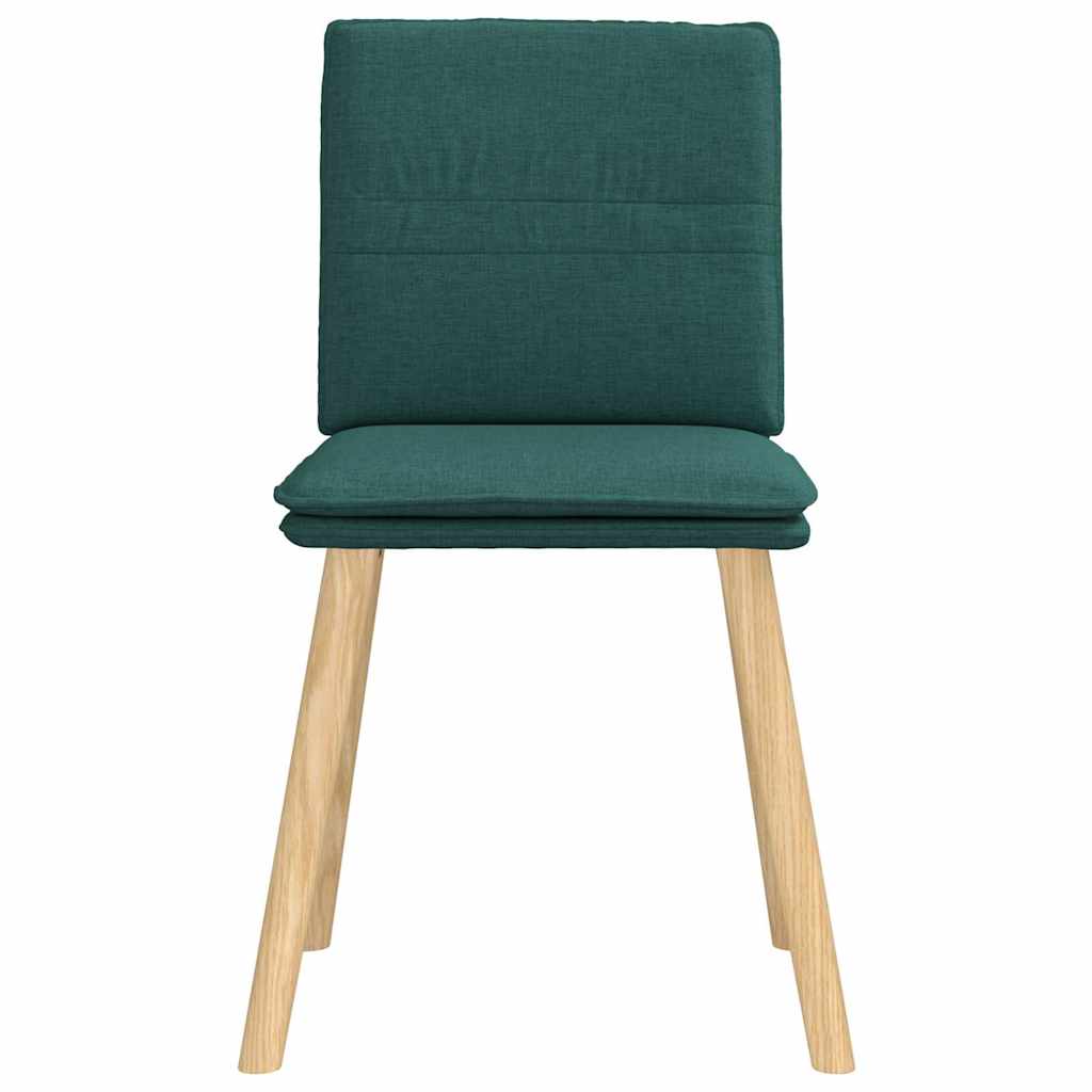 vidaXL Scaune de bucătărie, 6 buc., verde închis, material textil