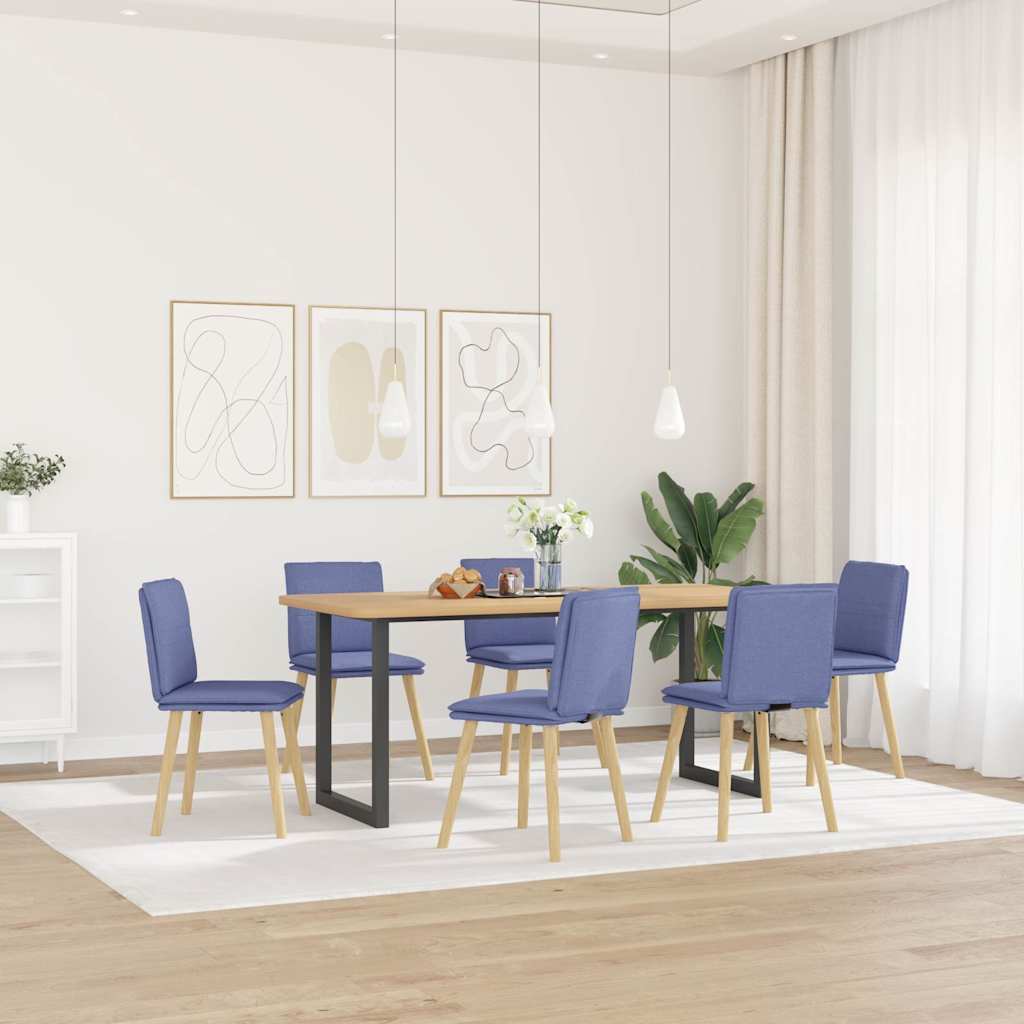 vidaXL Scaune de sufragerie 6 buc țesătură Jeans Blue vidaXL Scaune de sufragerie 6 buc țesătură Jeans Blue