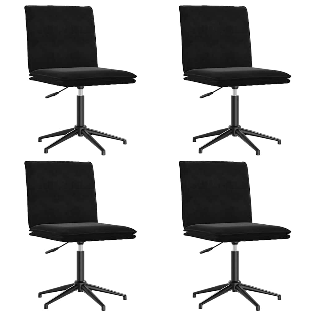 vidaXL Scaune de bucătărie, 4 buc., negru, catifea vidaXL Scaune de bucătărie, 4 buc., negru, catifea