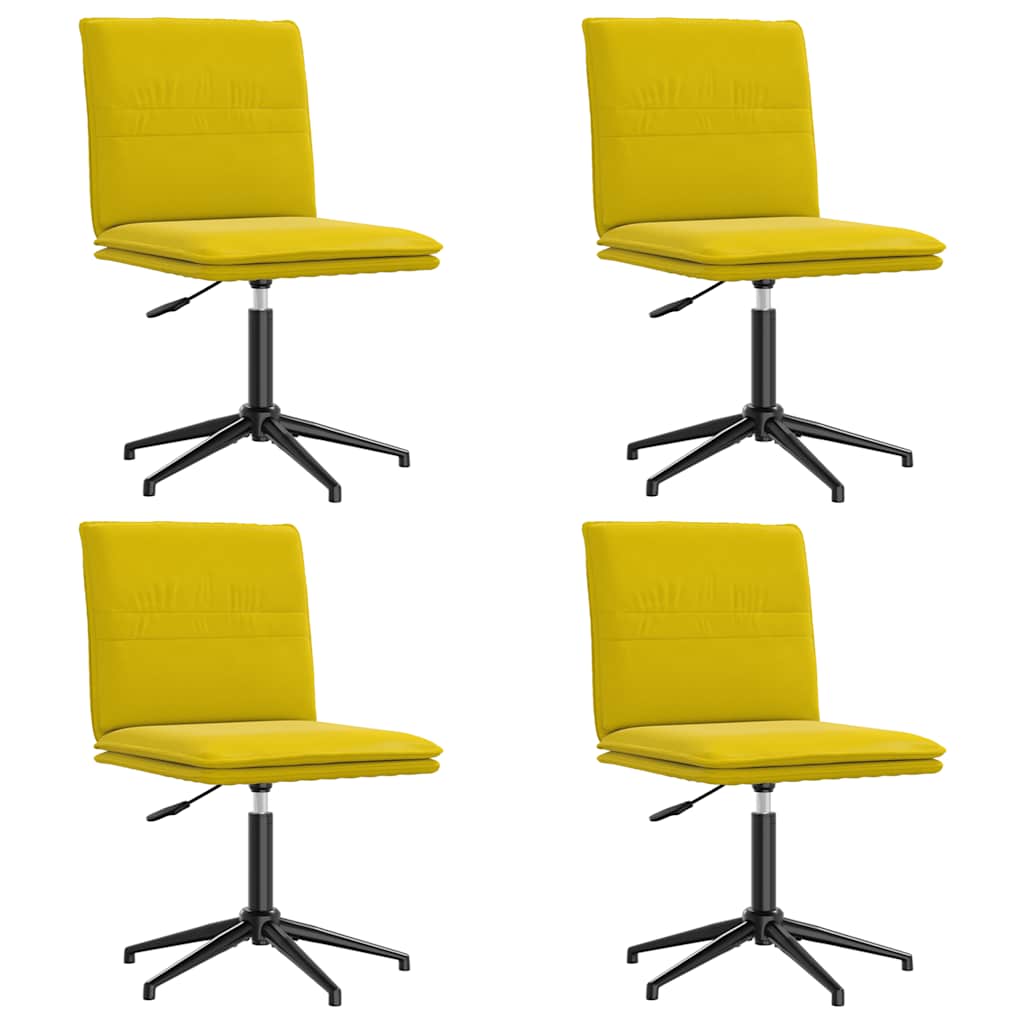 vidaXL Scaune de sufragerie, 4 buc., galben, catifea vidaXL Scaune de sufragerie, 4 buc., galben, catifea