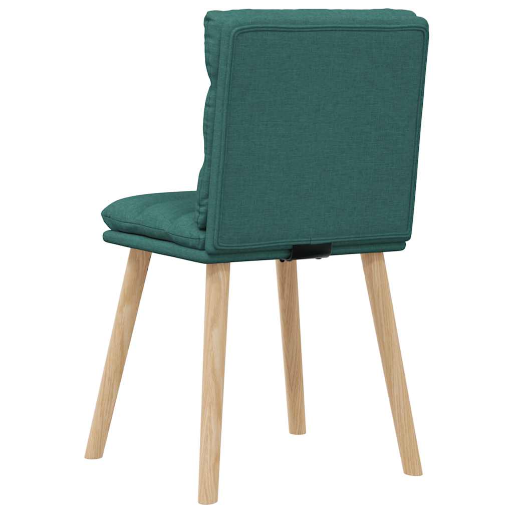 vidaXL Scaune de bucătărie, 6 buc., verde închis, material textil