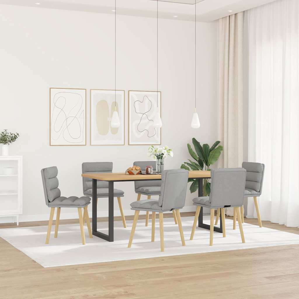 vidaXL Scaune de sufragerie 6 buc țesătură gri nor vidaXL Scaune de sufragerie 6 buc țesătură gri nor