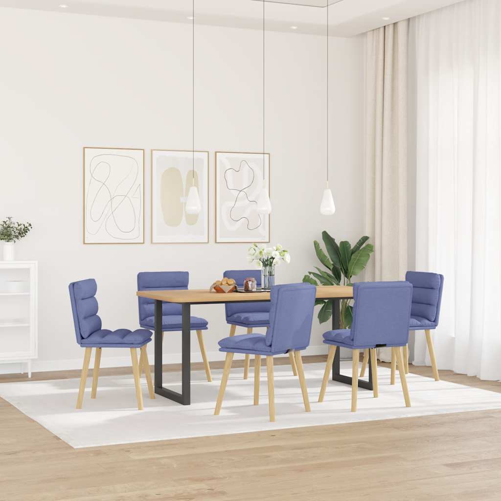 vidaXL Scaune de sufragerie 6 buc țesătură Jeans Blue vidaXL Scaune de sufragerie 6 buc țesătură Jeans Blue
