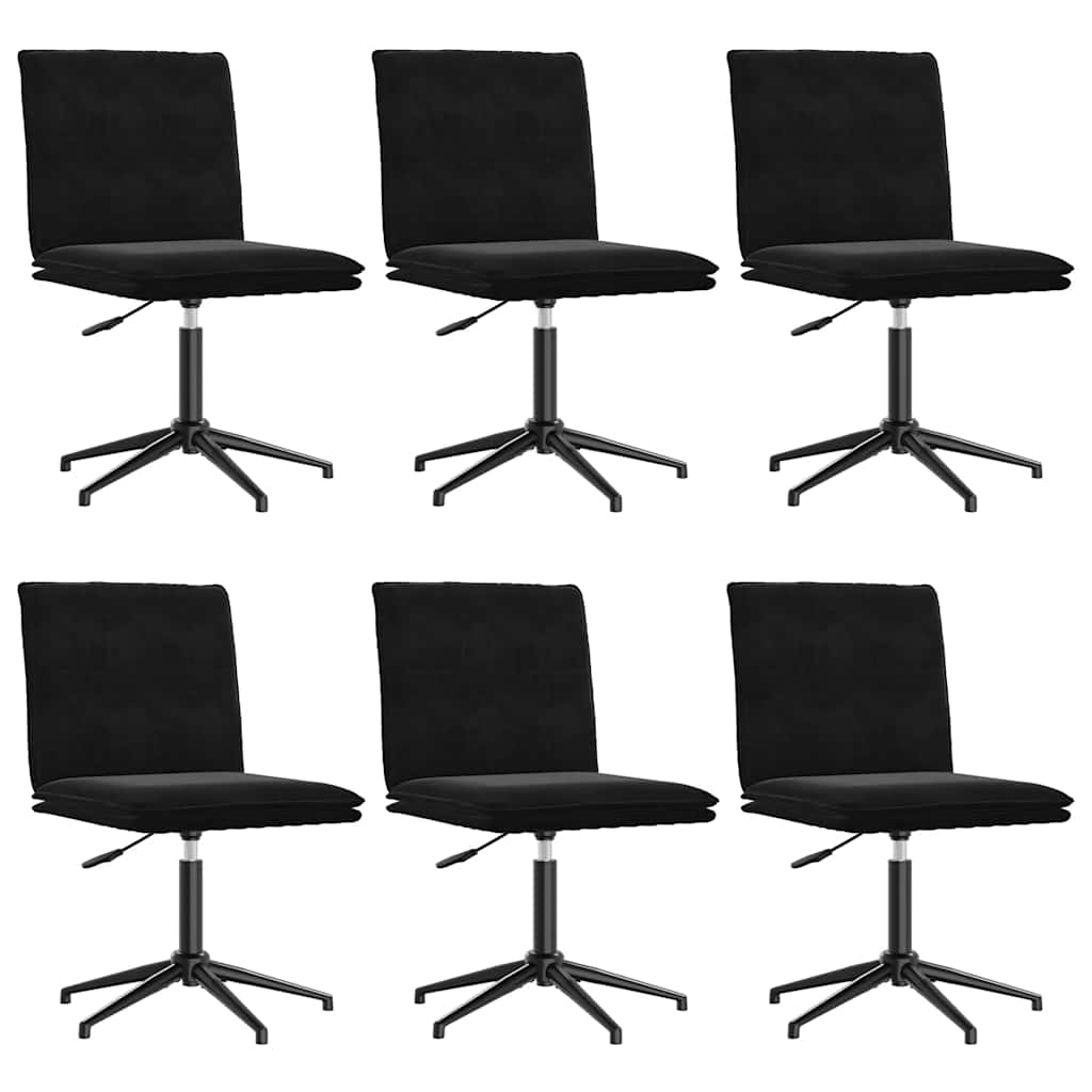 vidaXL Scaune de sufragerie, 6 buc, negru, catifea