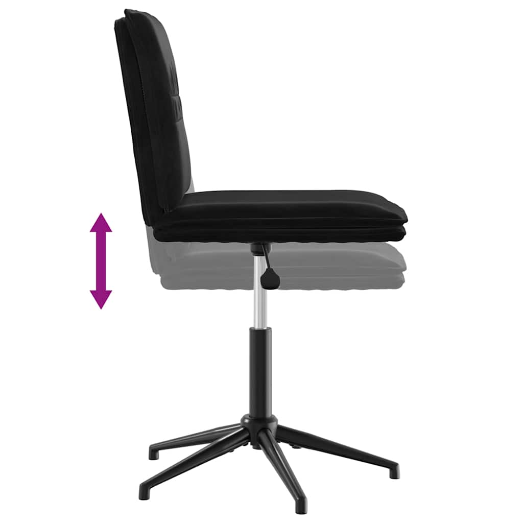 vidaXL Scaune de sufragerie, 6 buc, negru, catifea