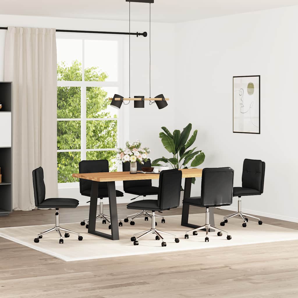 vidaXL Scaune de sufragerie, 6 buc., negru, piele ecologică