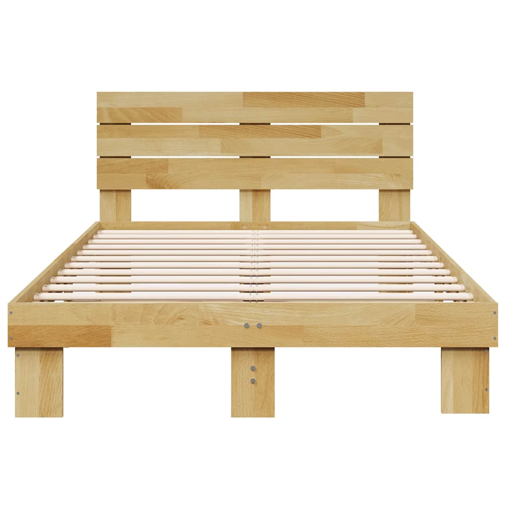 vidaXL Cadru de pat cu tăblie fără saltea 120x200 cm lemn masiv stejar