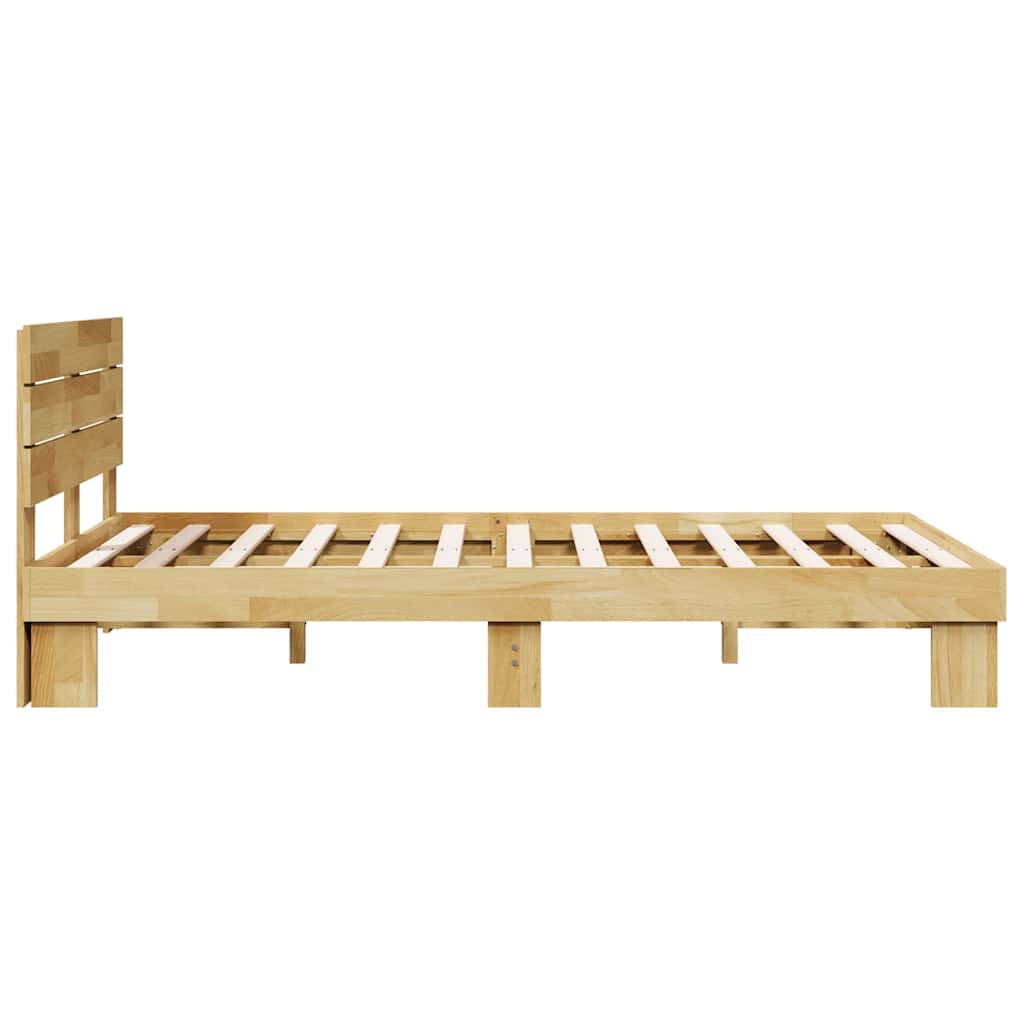 vidaXL Cadru de pat cu tăblie fără saltea 120x200 cm lemn masiv stejar