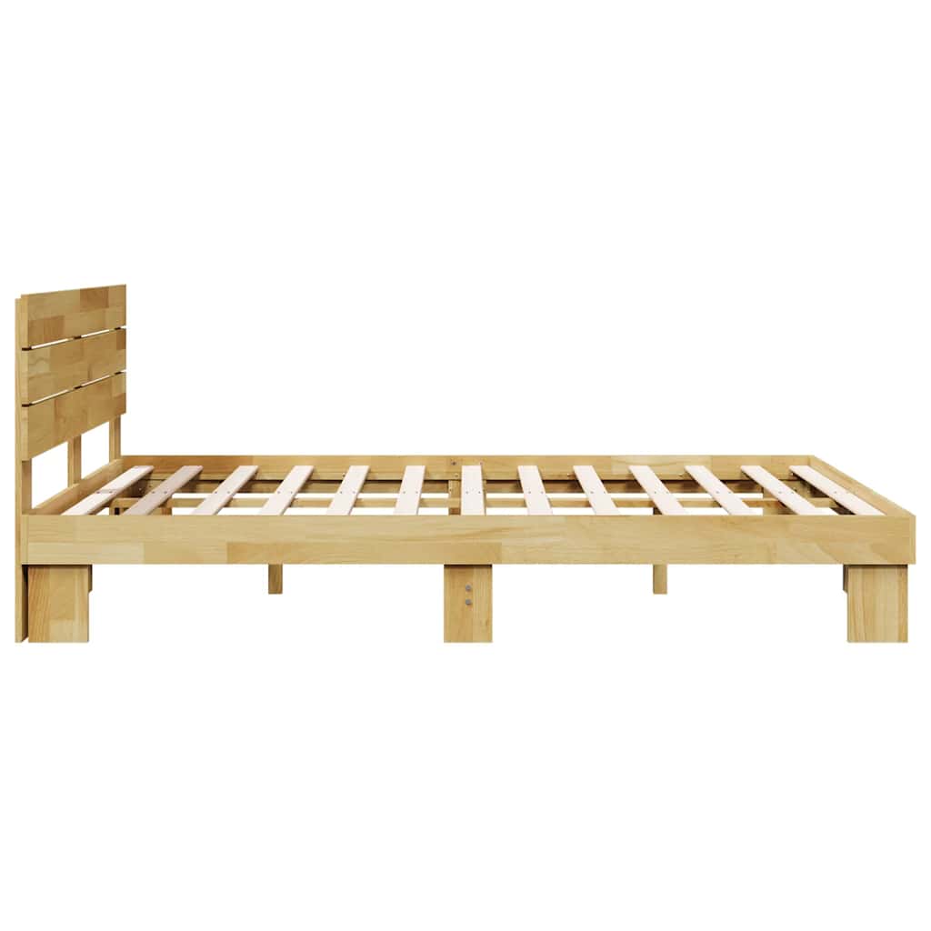 vidaXL Cadru de pat cu tăblie fără saltea 160x200 cm lemn masiv stejar
