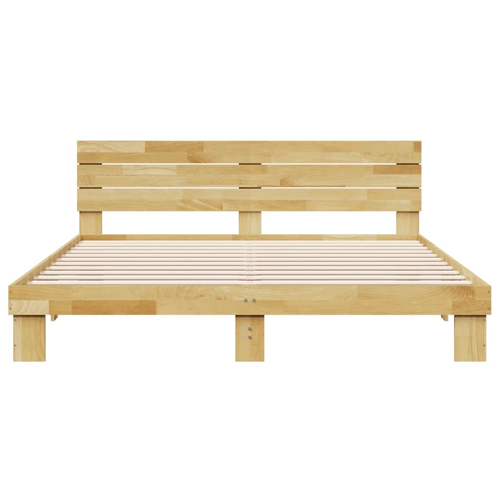 vidaXL Cadru de pat cu tăblie fără saltea 180x200 cm lemn masiv stejar