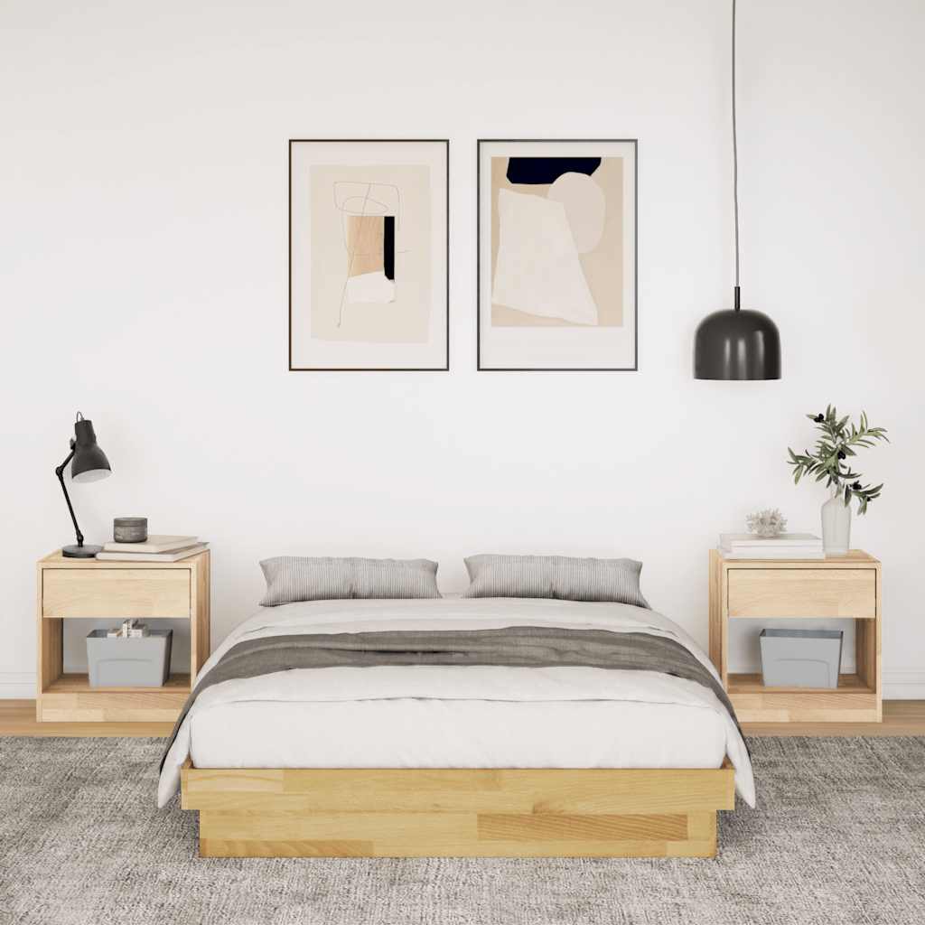 vidaXL Cadru de pat fără saltea 120x200 cm din lemn masiv de stejar vidaXL Cadru de pat fără saltea 120x200 cm din lemn masiv de stejar
