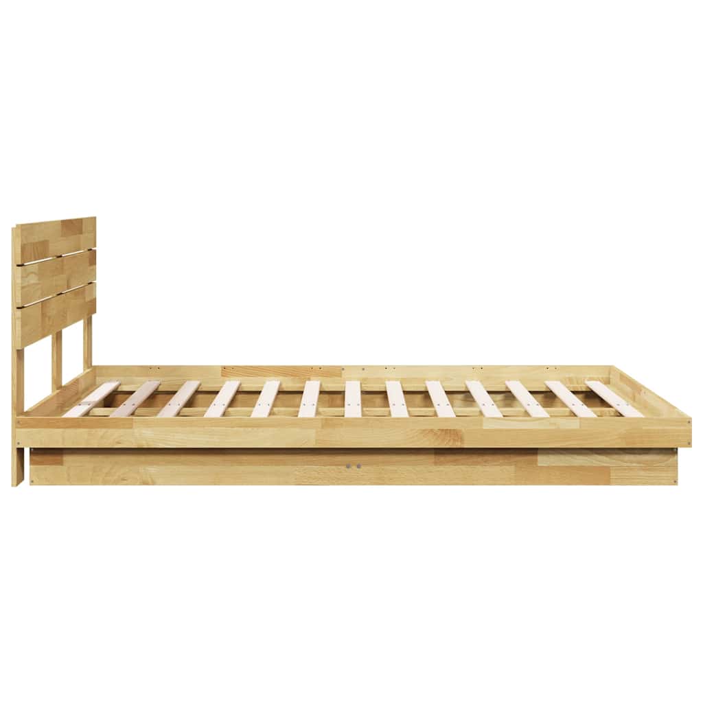 vidaXL Cadru de pat cu tăblie fără saltea 160x200 cm lemn masiv stejar