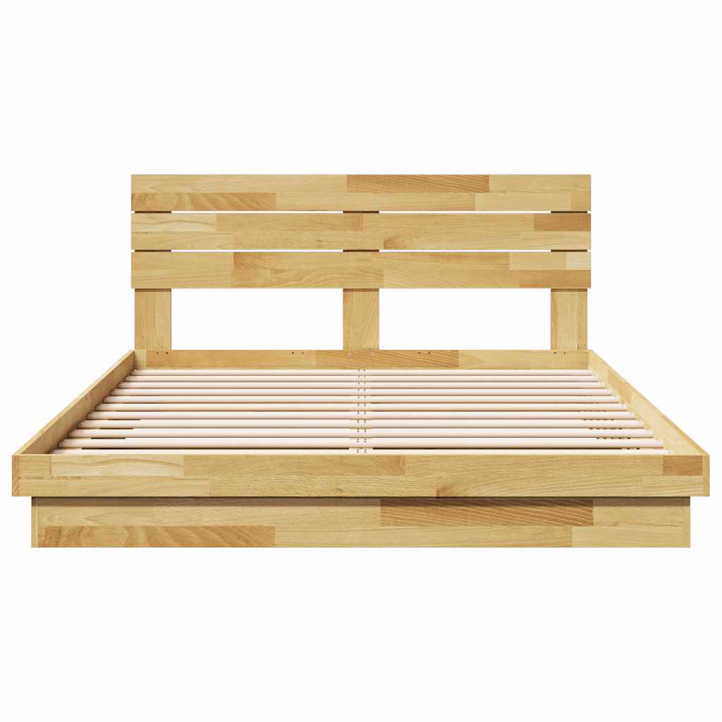 vidaXL Cadru de pat cu tăblie fără saltea 150x200 cm lemn masiv stejar