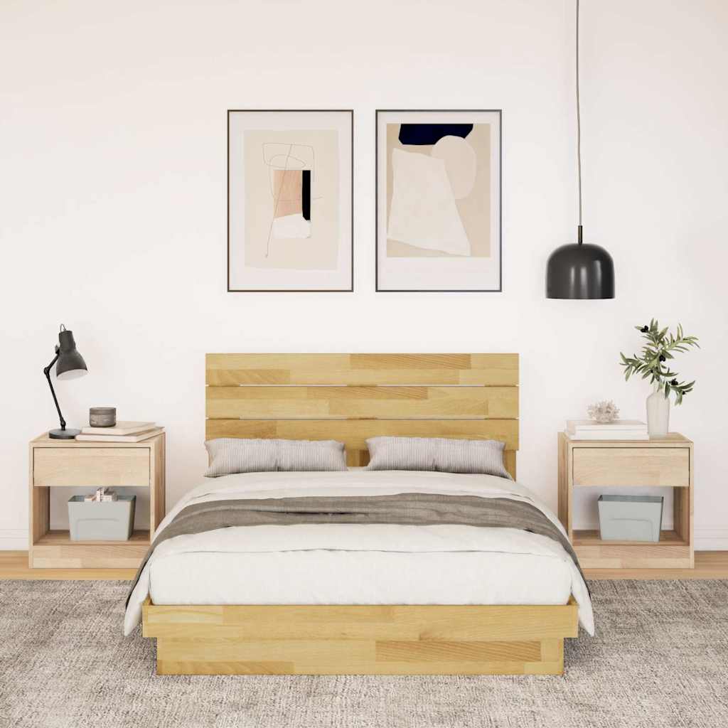 vidaXL Cadru de pat cu tăblie fără saltea 120x200 cm lemn masiv stejar