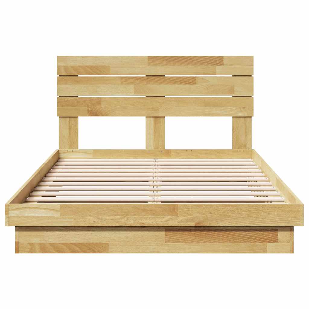vidaXL Cadru de pat cu tăblie fără saltea 120x200 cm lemn masiv stejar
