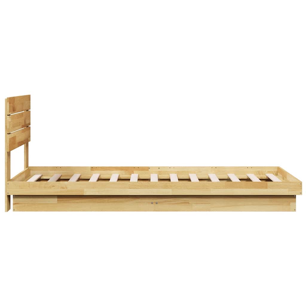 vidaXL Cadru de pat cu tăblie fără saltea 90x190 cm lemn masiv stejar