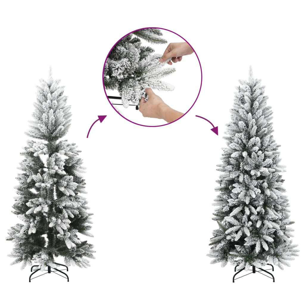 vidaXL Brad de Crăciun artificial 150 LED-uri și zăpadă, 150 cm vidaXL Brad de Crăciun artificial 150 LED-uri și zăpadă, 150 cm