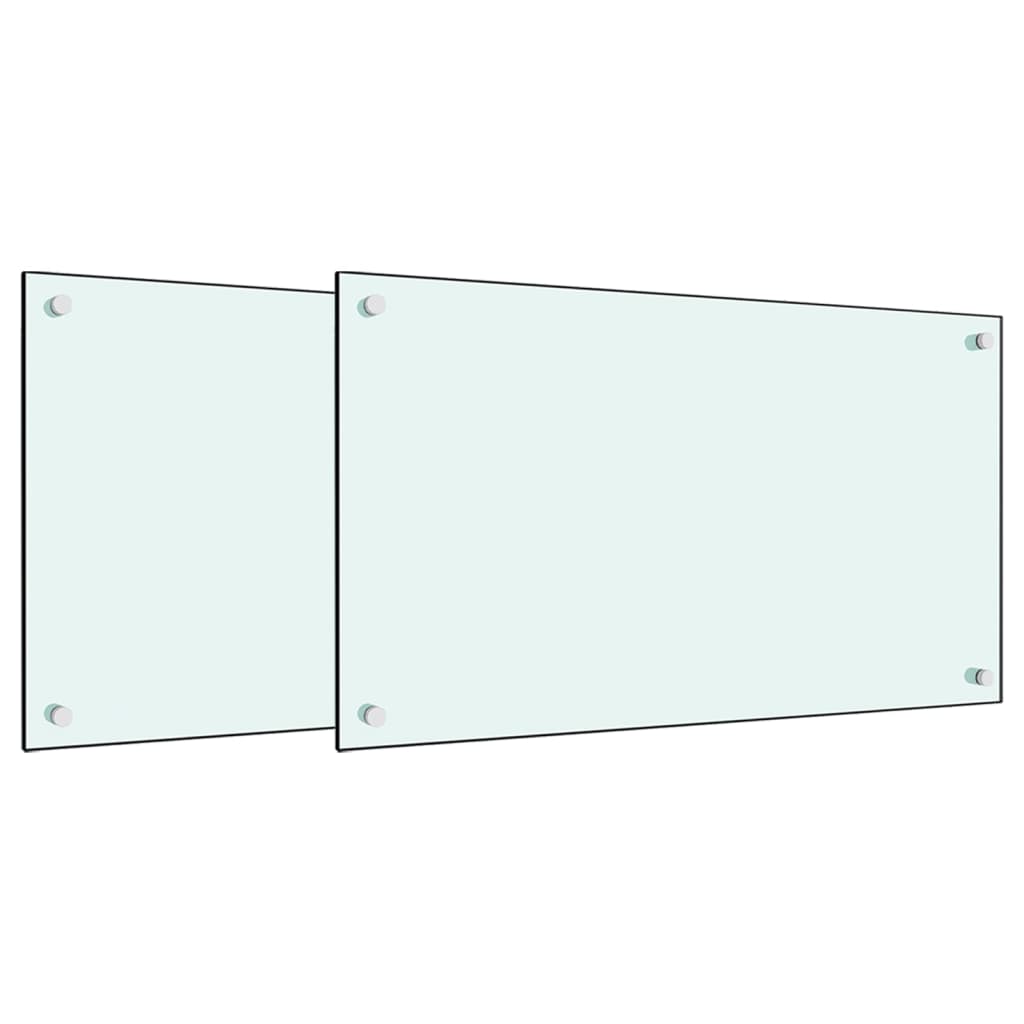 vidaXL Panou antistropi bucătărie 2 buc. alb 70x40cm sticlă securizată vidaXL Panou antistropi bucătărie 2 buc. alb 70x40cm sticlă securizată