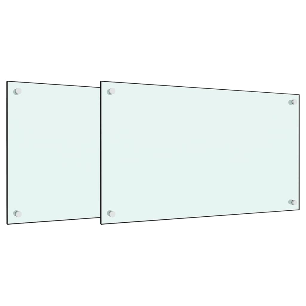 vidaXL Panou antistropi bucătărie 2 buc. alb 70x50cm sticlă securizată vidaXL Panou antistropi bucătărie 2 buc. alb 70x50cm sticlă securizată