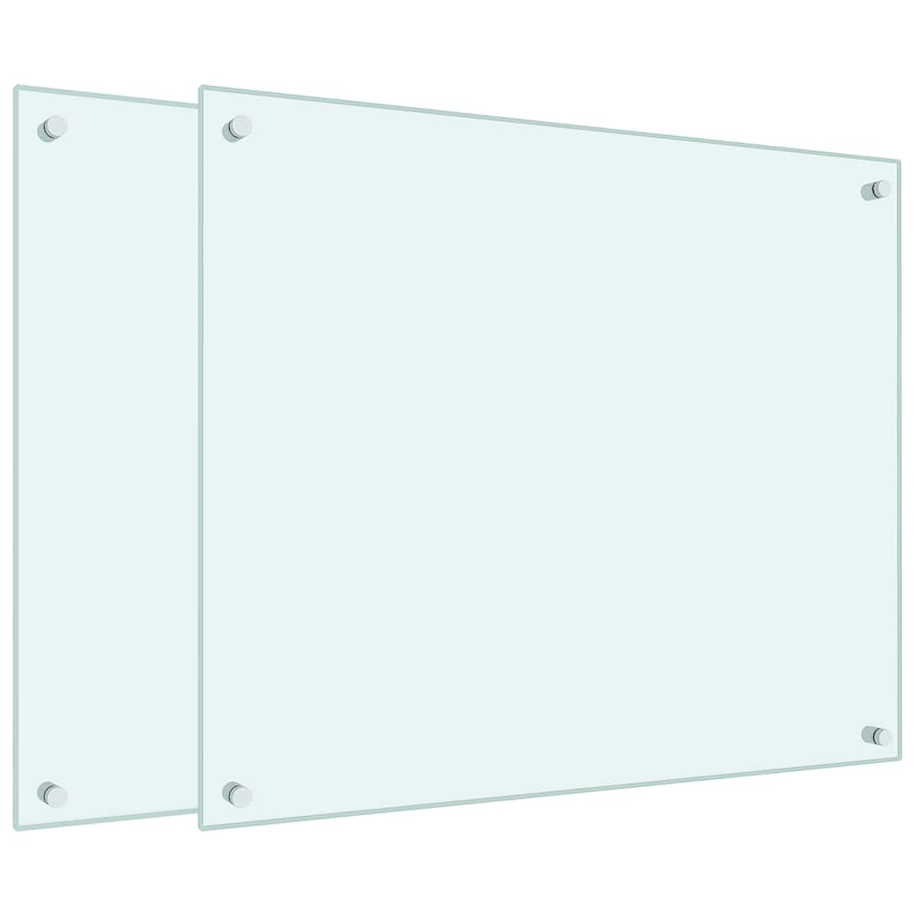 vidaXL Panou antistropi bucătărie 2 buc. alb 70x60cm sticlă securizată vidaXL Panou antistropi bucătărie 2 buc. alb 70x60cm sticlă securizată
