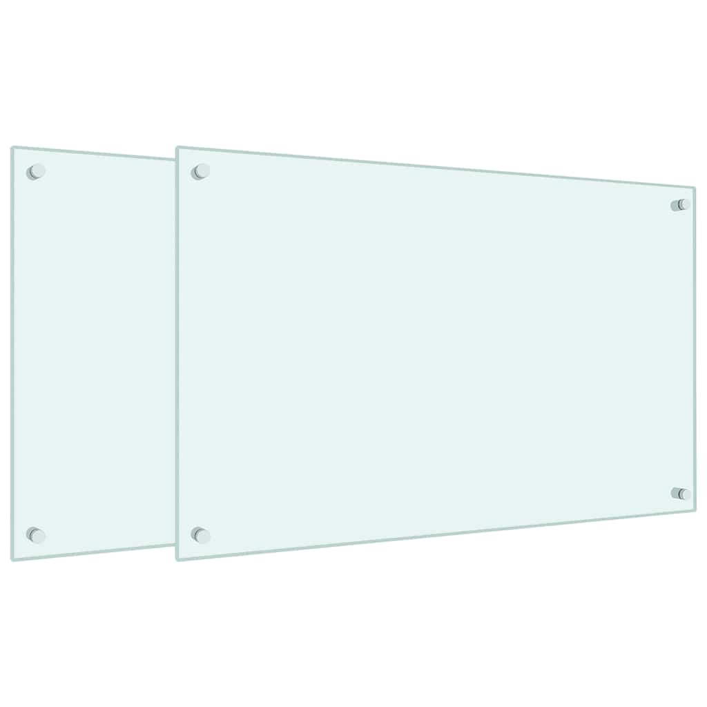 vidaXL Panou antistropi bucătărie 2 buc. alb 80x50cm sticlă securizată vidaXL Panou antistropi bucătărie 2 buc. alb 80x50cm sticlă securizată