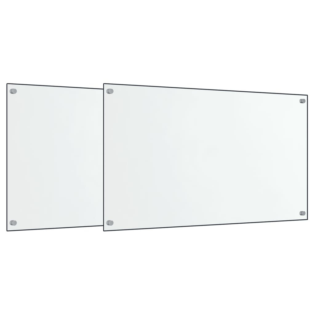 vidaXL Panou antistropi bucătărie 2 buc. transparent 70x50 cm sticlă vidaXL Panou antistropi bucătărie 2 buc. transparent 70x50 cm sticlă