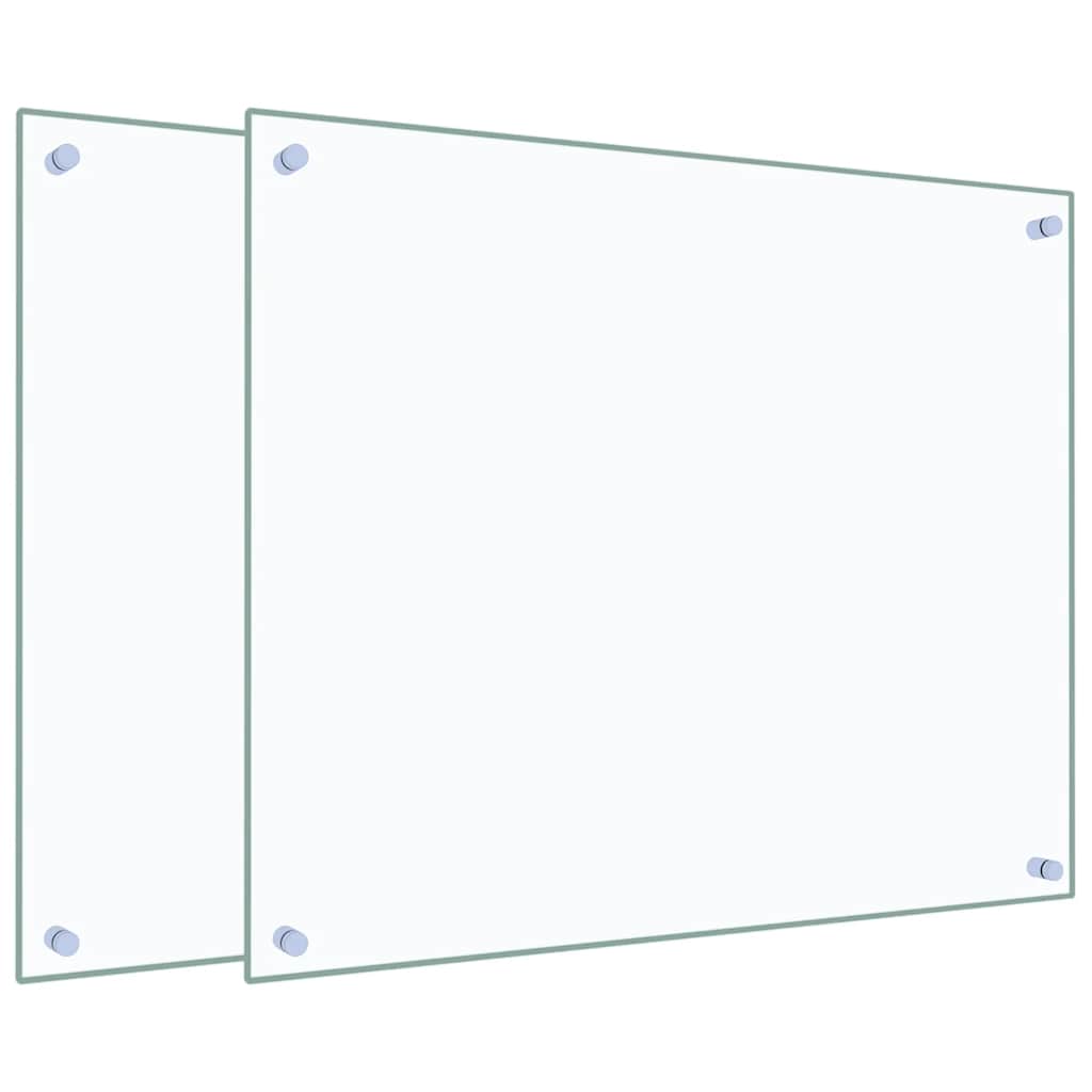 vidaXL Panou antistropi bucătărie 2 buc. transparent 70x60 cm sticlă vidaXL Panou antistropi bucătărie 2 buc. transparent 70x60 cm sticlă