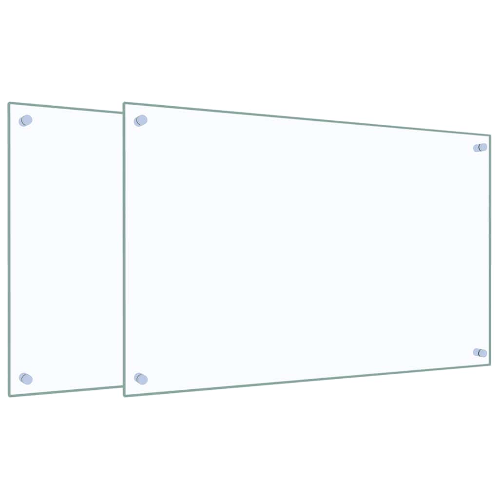 vidaXL Panou antistropi bucătărie 2 buc. transparent 80x50 cm sticlă vidaXL Panou antistropi bucătărie 2 buc. transparent 80x50 cm sticlă