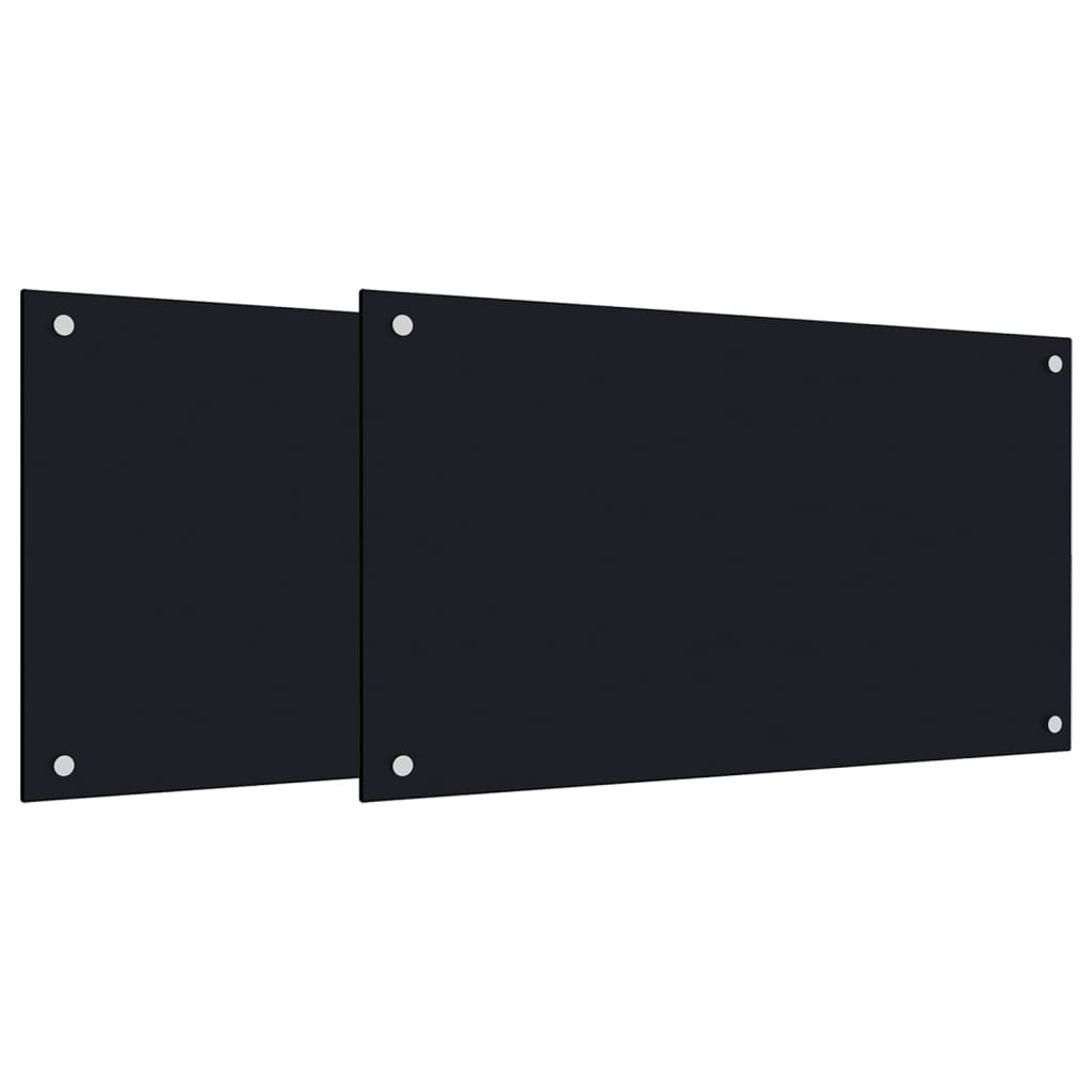 vidaXL Panou antistropi bucătărie 2 buc. negru 70x40cm sticlă securiz. vidaXL Panou antistropi bucătărie 2 buc. negru 70x40cm sticlă securiz.
