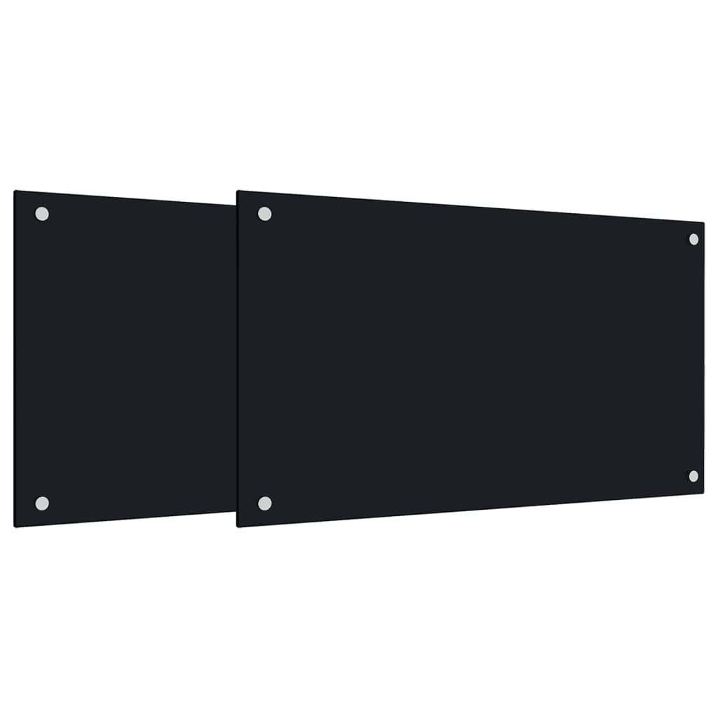 vidaXL Panou antistropi bucătărie 2 buc. negru 70x50cm sticlă securiz. vidaXL Panou antistropi bucătărie 2 buc. negru 70x50cm sticlă securiz.