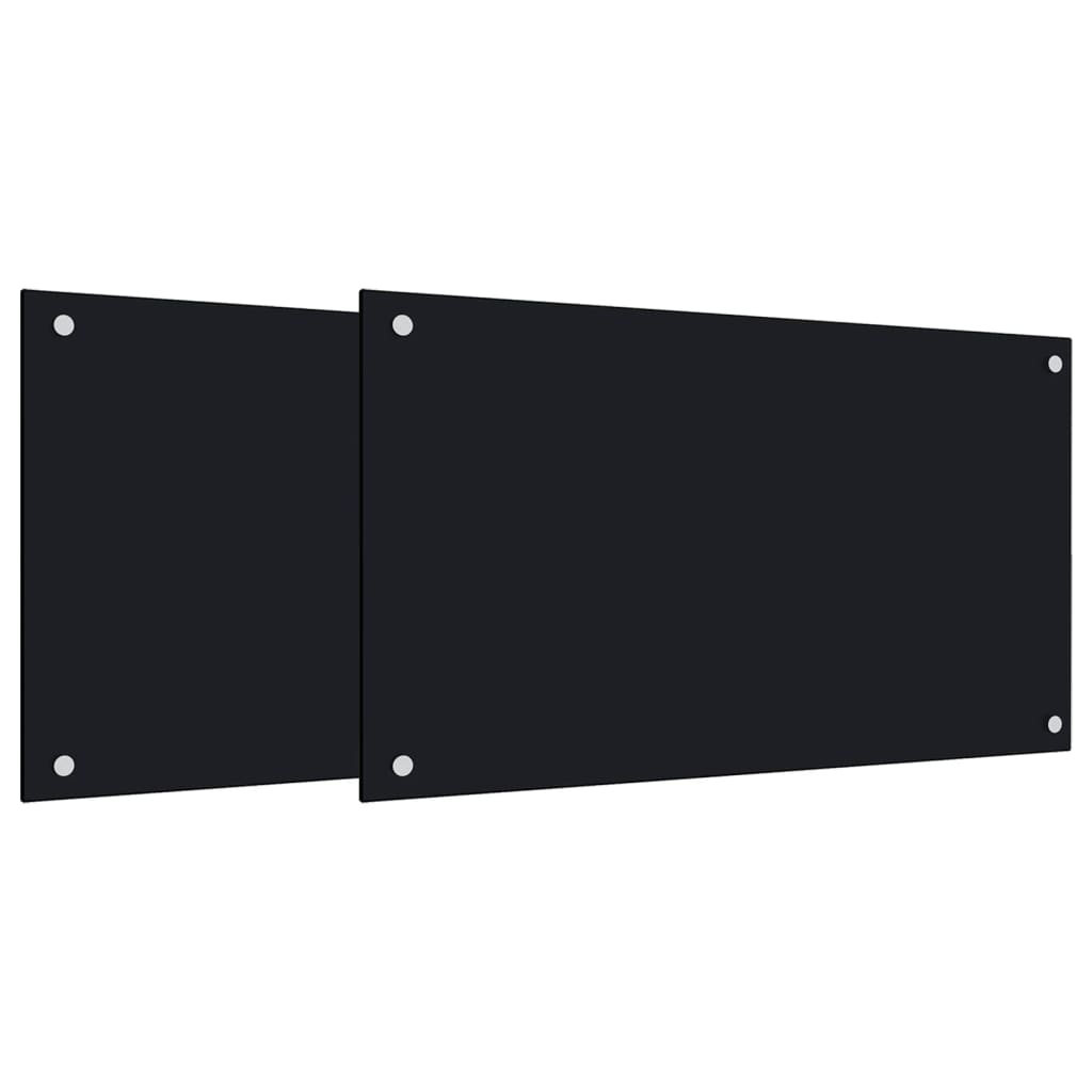 vidaXL Panou antistropi bucătărie 2 buc. negru 70x60cm sticlă securiz. vidaXL Panou antistropi bucătărie 2 buc. negru 70x60cm sticlă securiz.