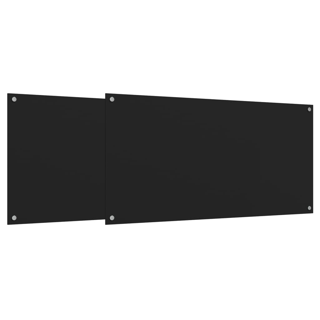 vidaXL Panou antistropi bucătărie 2 buc. negru 80x50cm sticlă securiz. vidaXL Panou antistropi bucătărie 2 buc. negru 80x50cm sticlă securiz.