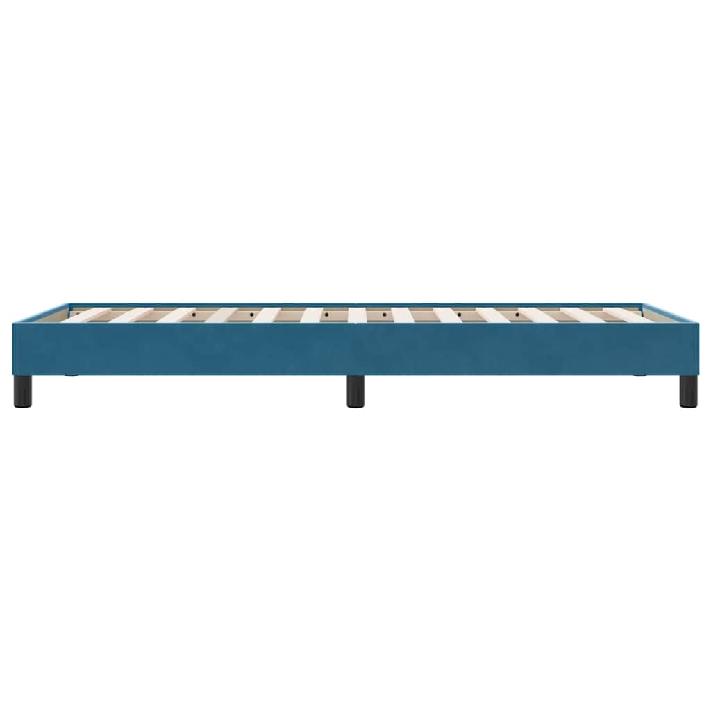 vidaXL Pat cu arcuri fără saltea Albastru închis 100x210 cm catifea vidaXL Pat cu arcuri fără saltea Albastru închis 100x210 cm catifea