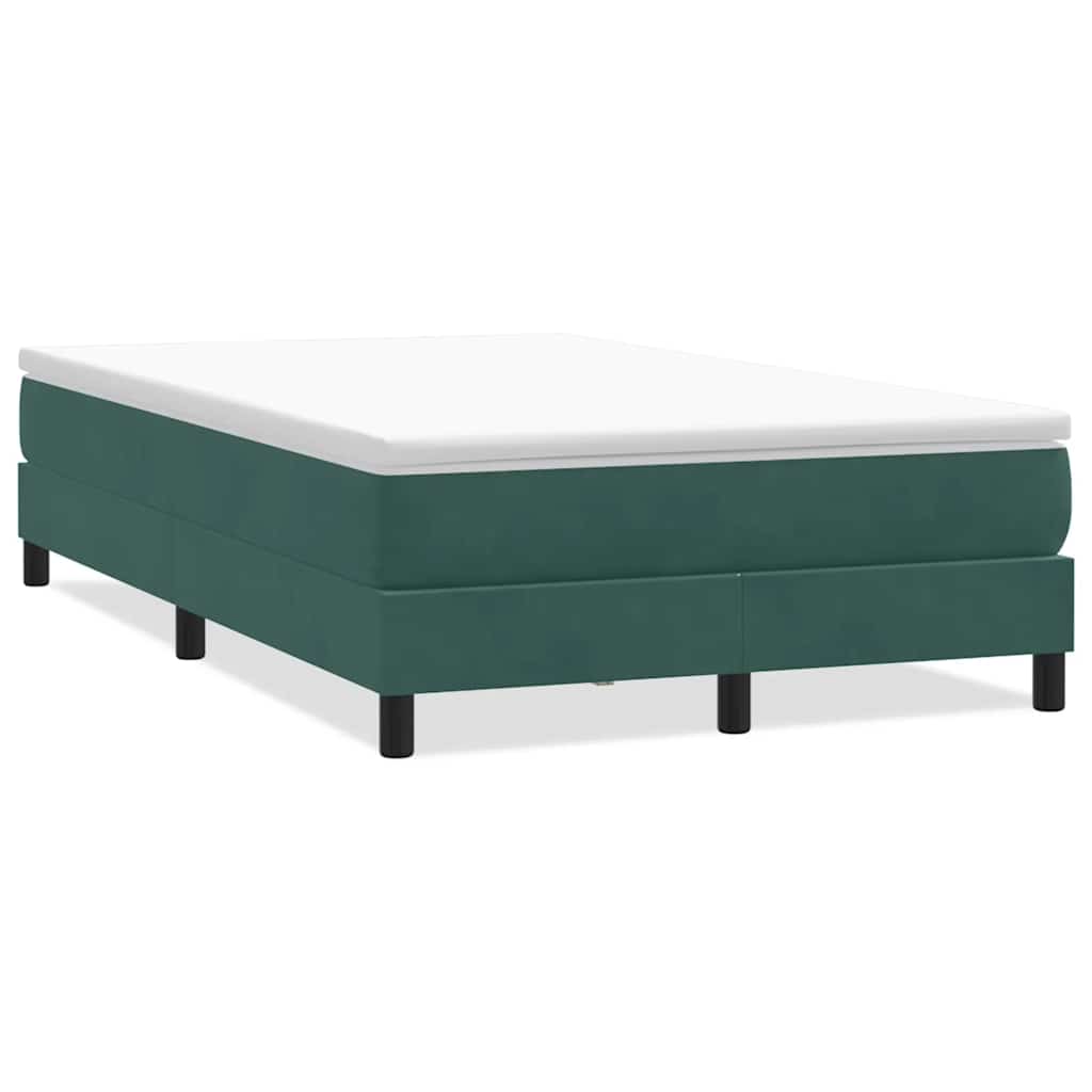 vidaXL Pat cu arcuri fără saltea verde închis 120x210 cm catifea vidaXL Pat cu arcuri fără saltea verde închis 120x210 cm catifea
