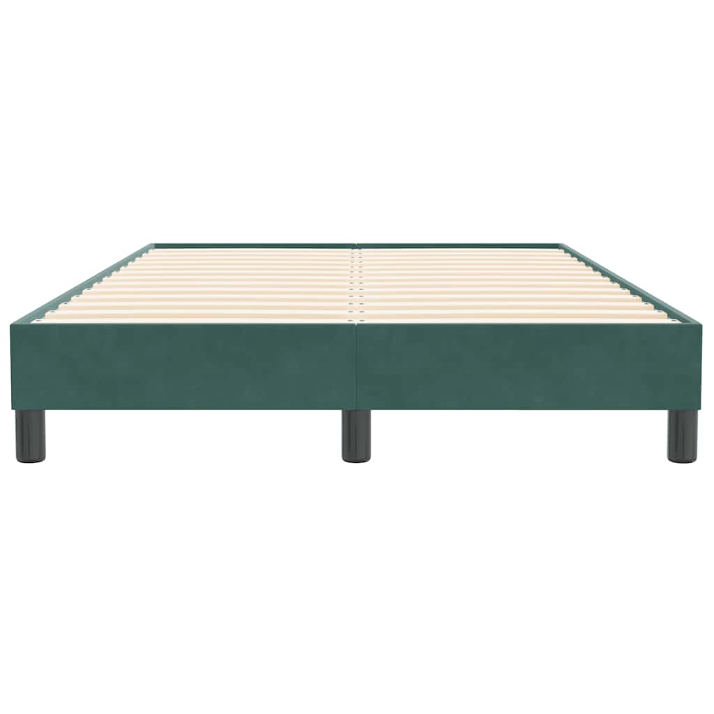 vidaXL Pat cu arcuri fără saltea verde închis 120x210 cm catifea vidaXL Pat cu arcuri fără saltea verde închis 120x210 cm catifea