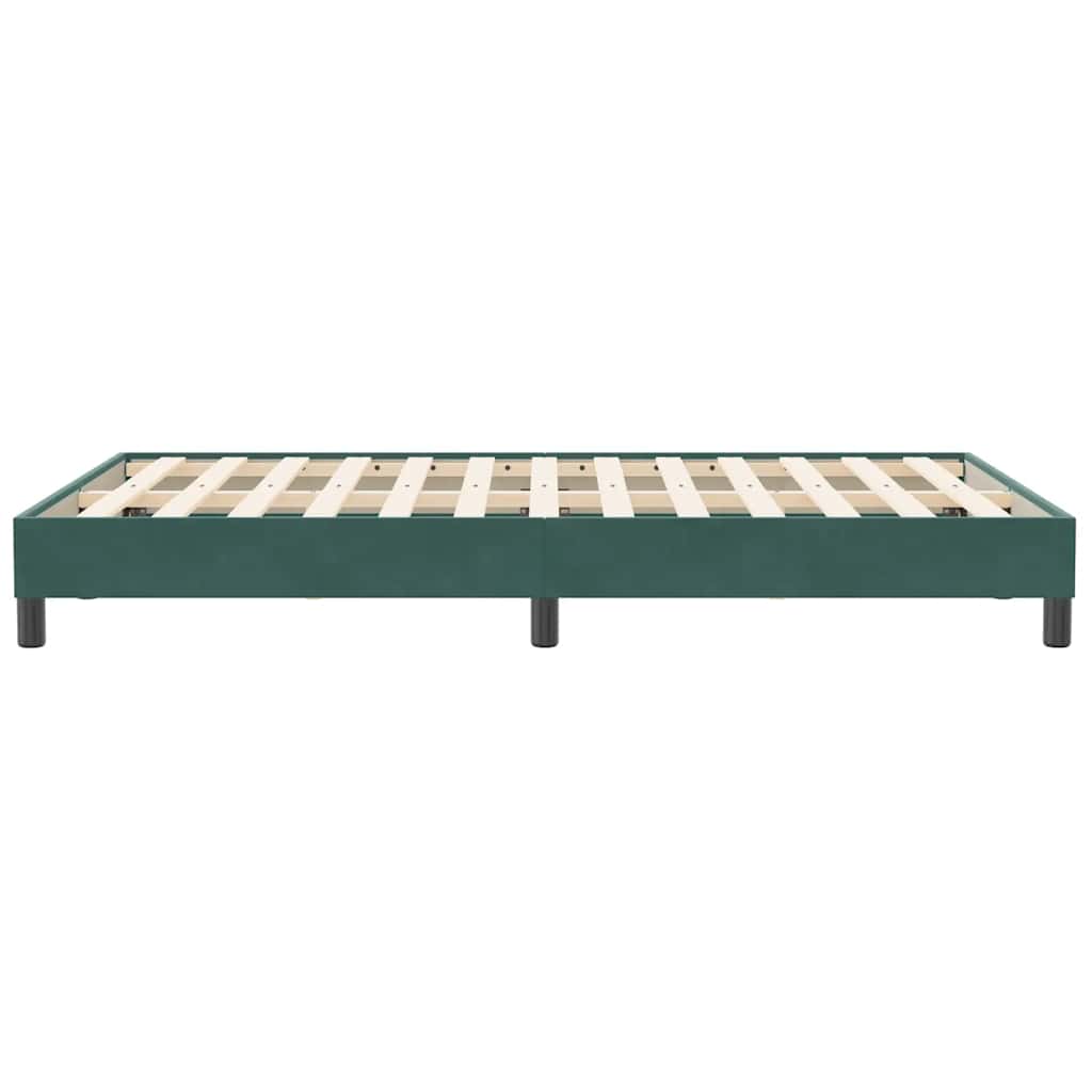 vidaXL Pat cu arcuri fără saltea verde închis 120x210 cm catifea vidaXL Pat cu arcuri fără saltea verde închis 120x210 cm catifea