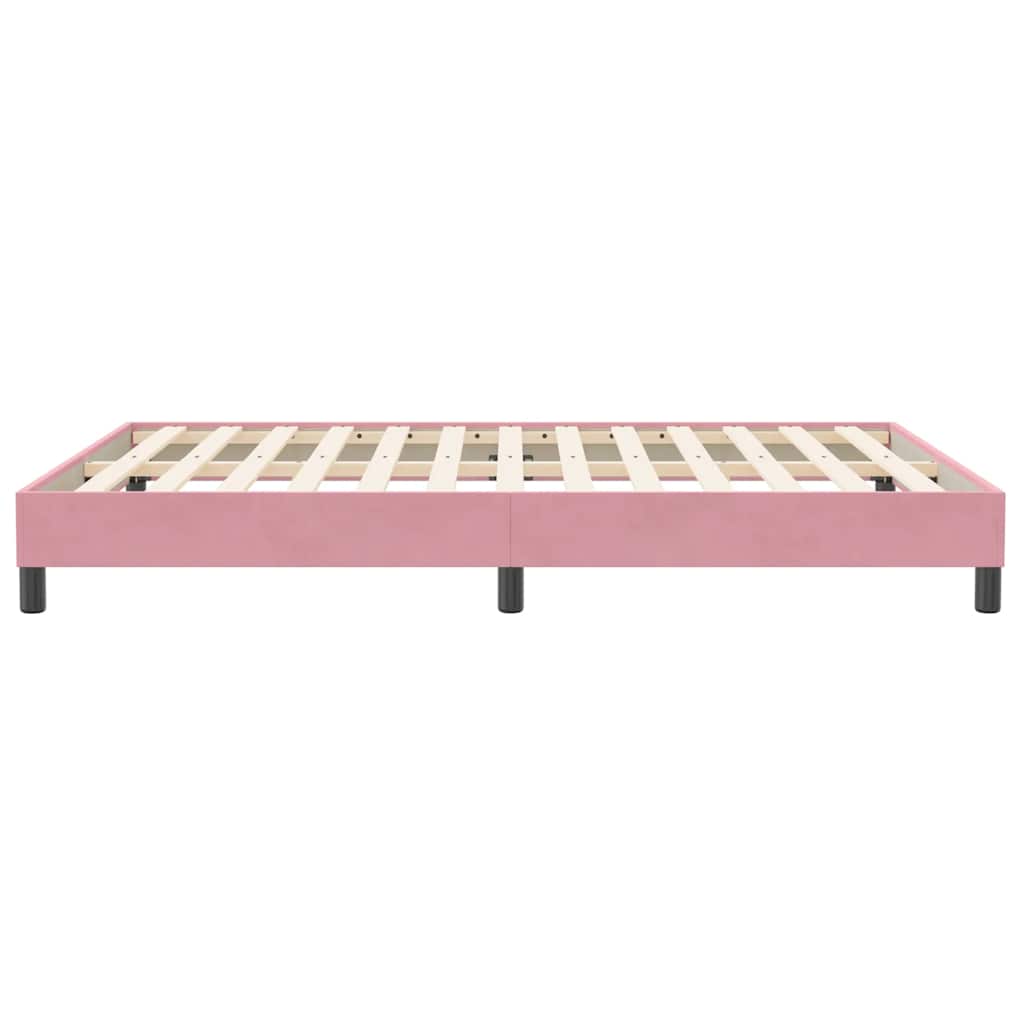 vidaXL Pat cu arcuri fără saltea roz 140x210 cm catifea vidaXL Pat cu arcuri fără saltea roz 140x210 cm catifea