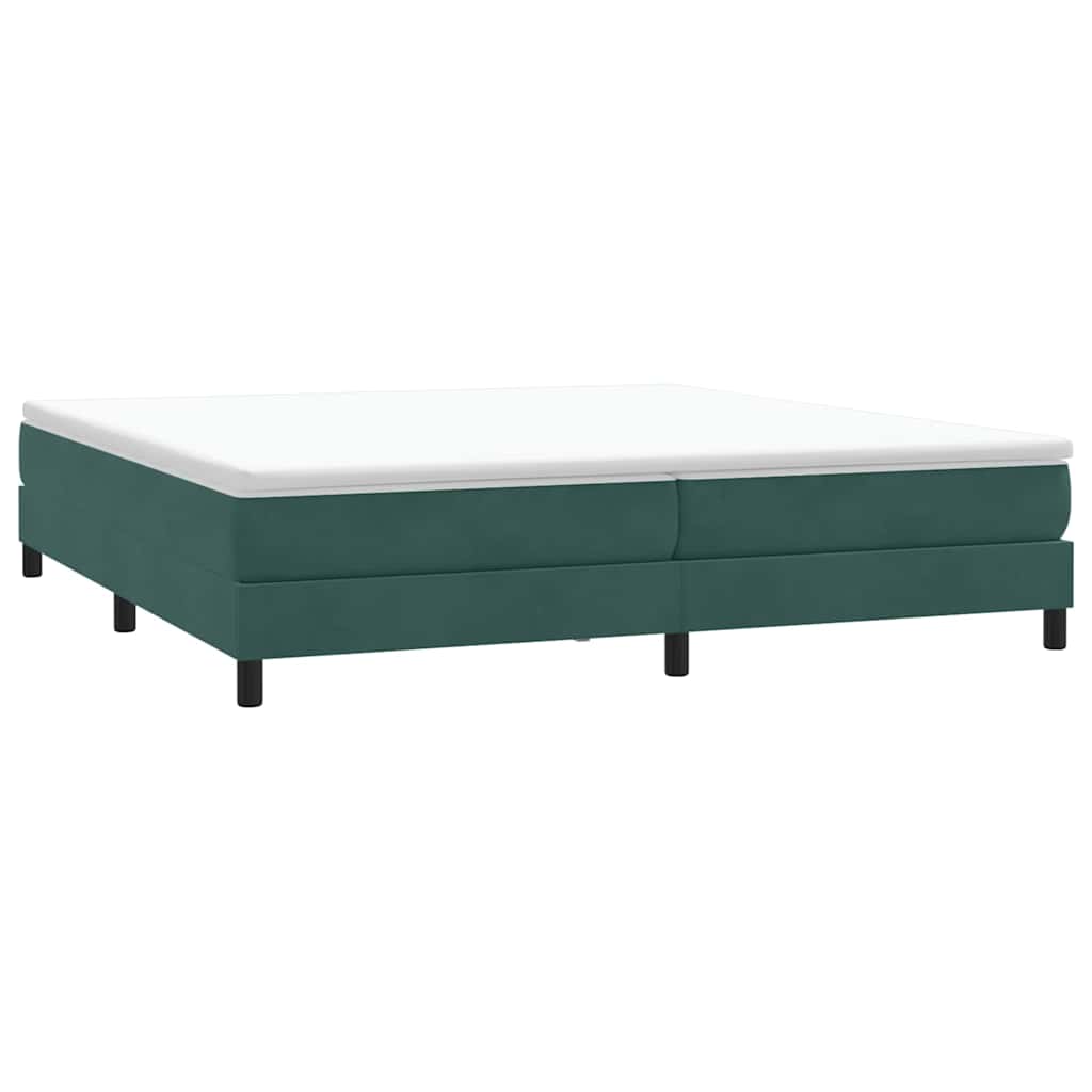 vidaXL Pat cu arcuri fără saltea verde închis 200x210 cm catifea vidaXL Pat cu arcuri fără saltea verde închis 200x210 cm catifea