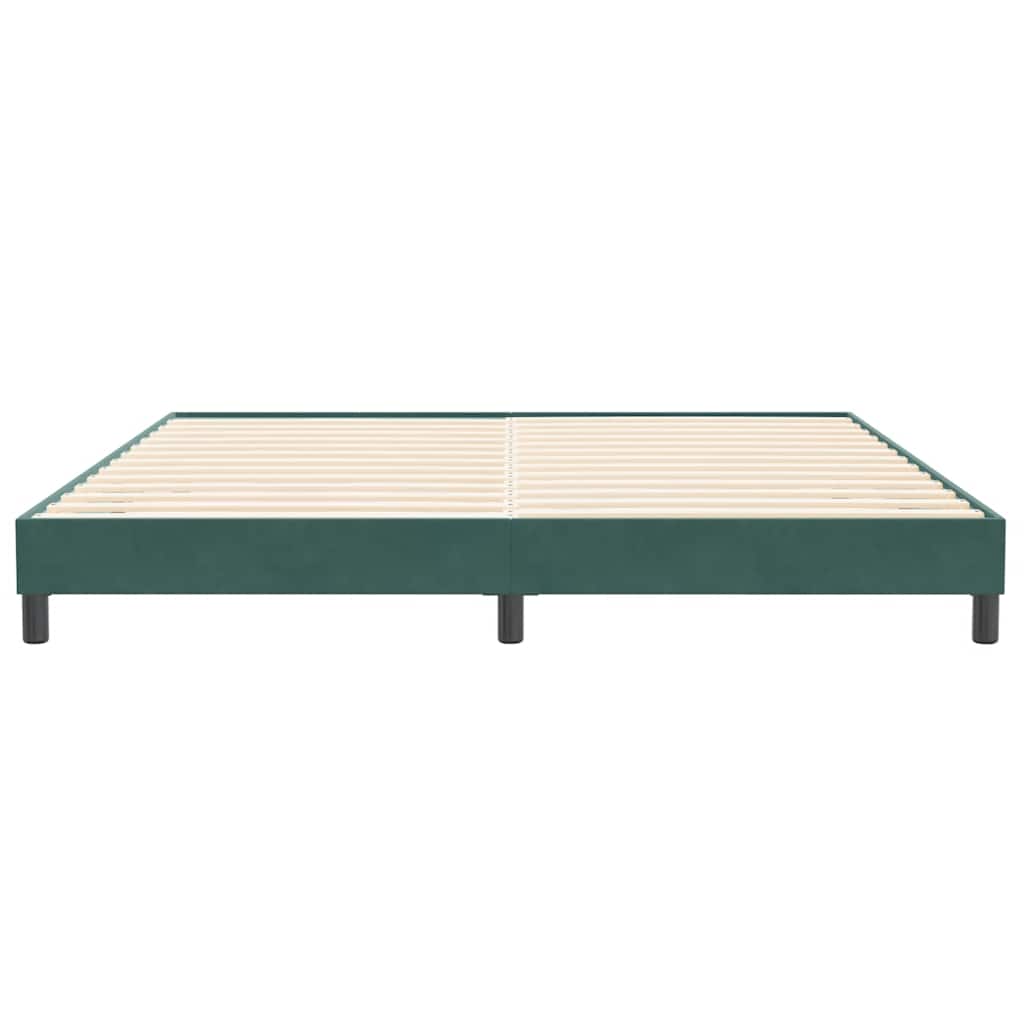 vidaXL Pat cu arcuri fără saltea verde închis 200x210 cm catifea vidaXL Pat cu arcuri fără saltea verde închis 200x210 cm catifea