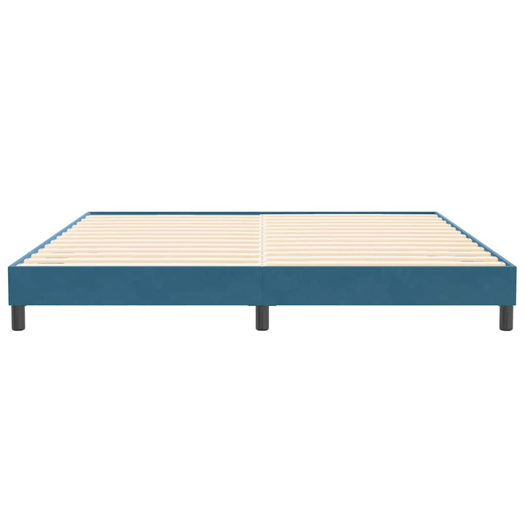 vidaXL Pat cu arcuri fără saltea Albastru închis 200x210 cm catifea vidaXL Pat cu arcuri fără saltea Albastru închis 200x210 cm catifea