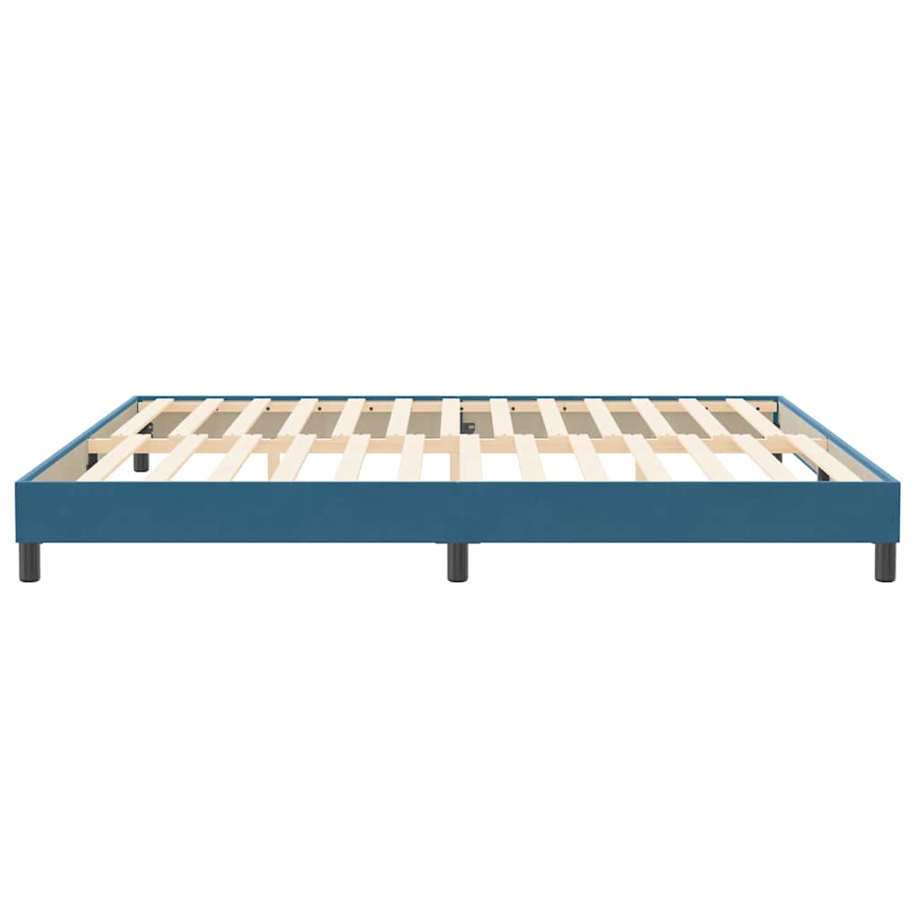 vidaXL Pat cu arcuri fără saltea Albastru închis 200x210 cm catifea vidaXL Pat cu arcuri fără saltea Albastru închis 200x210 cm catifea
