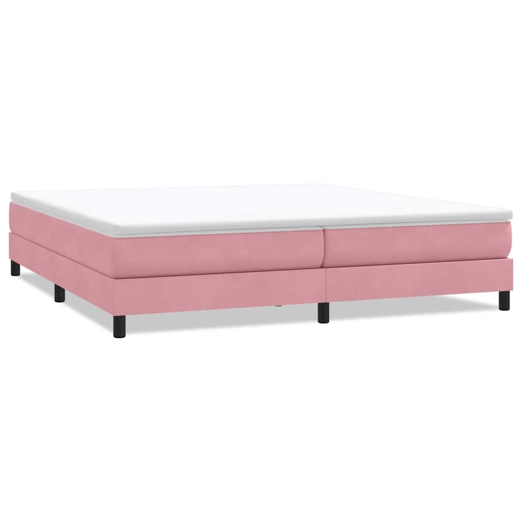 vidaXL Pat cu arcuri fără saltea roz 200x210 cm catifea vidaXL Pat cu arcuri fără saltea roz 200x210 cm catifea