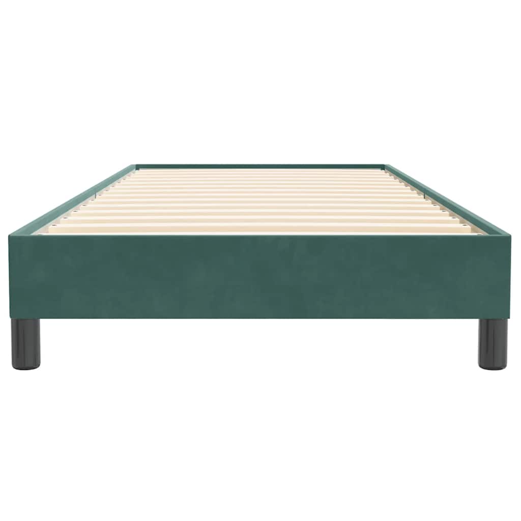 vidaXL Pat cu arcuri fără saltea verde închis 80x220 cm catifea